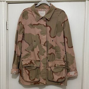 Anthropologie Pink and Brown Utility Jacket